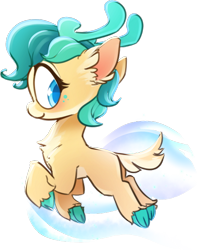 Size: 500x628 | Tagged: safe, artist:loneless-art, imported from derpibooru, alice the reindeer, deer, pony, reindeer, best gift ever, adoralice, cloven hooves, colored pupils, cute, female, simple background, solo, transparent background, underhoof