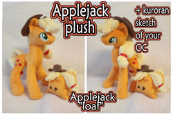 Size: 6240x4160 | Tagged: safe, artist:kuroran, imported from derpibooru, applejack, pony, absurd resolution, advertisement, female, irl, photo, plushie, rcf community