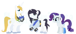 Size: 1024x458 | Tagged: safe, artist:mudkipzuniverse, imported from derpibooru, prince blueblood, rarity, pony, family, female, male, offspring, parent:prince blueblood, parent:rarity, parents:rariblood, rariblood, shipping, straight