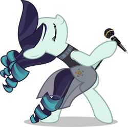 Size: 5555x5492 | Tagged: safe, artist:jhayarr23, imported from derpibooru, coloratura, earth pony, pony, absurd resolution, bipedal, bohemian rhapsody, clothes, eyes closed, female, freddie mercury, mare, microphone, see-through, see-through skirt, simple background, skirt, solo, transparent background, vector