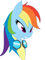 Size: 5195x6892 | Tagged: safe, artist:tre, artist:tyler611, imported from derpibooru, rainbow dash, pony, absurd resolution, clothes, female, goggles, smiling, smirk, solo, uniform, wonderbolts uniform