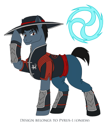 Size: 1496x1708 | Tagged: safe, artist:pyrus-leonidas, imported from derpibooru, pony, series:mortal kombat:defenders of equestria, clothes, crossover, hat, kung lao, male, mortal kombat, ponified, simple background, smiling, solo, stallion, transparent background