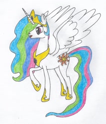 Size: 1997x2341 | Tagged: safe, artist:dreamvirusomega, imported from derpibooru, princess celestia, alicorn, pony, jewelry, regalia, traditional art