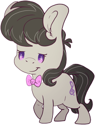 Size: 3037x4017 | Tagged: safe, artist:cutepencilcase, imported from derpibooru, octavia melody, earth pony, pony, bowtie, chibi, commission, cute, ear fluff, female, mare, solo, tavibetes, wingding eyes