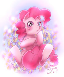 Size: 1000x1200 | Tagged: safe, artist:roya, imported from derpibooru, pinkie pie, earth pony, pony, blushing, candy, cute, diapinkes, digital art, female, food, looking at you, mare, solo