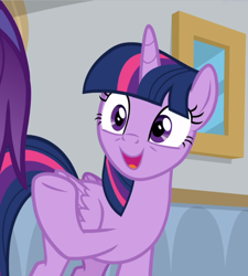 Size: 846x938 | Tagged: safe, imported from derpibooru, screencap, twilight sparkle, alicorn, pony, friendship university, cropped, female, open mouth, smiling, solo focus, twilight sparkle (alicorn)