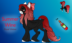 Size: 3907x2344 | Tagged: safe, artist:brainiac, derpibooru exclusive, imported from derpibooru, oc, oc only, oc:summer wine, pegasus, pony, female, mare, red and black oc, reference sheet, solo, unshorn fetlocks