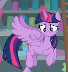 Size: 741x780 | Tagged: safe, imported from derpibooru, screencap, twilight sparkle, alicorn, pony, the end in friend, cropped, female, flying, glowing horn, solo, twilight sparkle (alicorn)