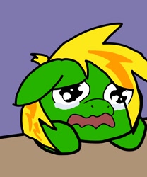 Size: 1000x1200 | Tagged: safe, artist:ndogmario, imported from derpibooru, oc, oc:gnarly streaks, pony, crying, sad