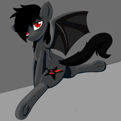 Size: 4500x4500 | Tagged: safe, artist:queen-razlad, imported from derpibooru, oc, oc only, bat pony, pony, absurd resolution, bat pony oc, female, flat colors, mare, membranous wings, raffle, raffle prize, simple background, simple shading, solo, spread legs, spread wings, spreading, wings