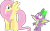 Size: 3103x1933 | Tagged: safe, artist:xhalesx, imported from derpibooru, fluttershy, spike, dragon, pegasus, pony, absurd resolution, booty call, female, glowing cutie mark, male, mare, simple background, transparent background, vector, winged spike, wings