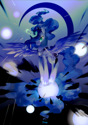 Size: 1280x1813 | Tagged: safe, artist:tingsan, imported from derpibooru, princess luna, alicorn, pony, female, magic, mare, solo