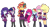 Size: 1280x700 | Tagged: safe, artist:bezziie, imported from derpibooru, applejack, fluttershy, pinkie pie, rainbow dash, rarity, sunset shimmer, twilight sparkle, equestria girls, alternate hairstyle, clothes, clothes swap, crystal prep academy uniform, glasses, humane five, humane seven, humane six, school uniform, simple background, transparent background