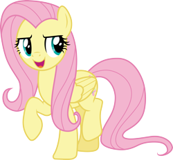 Size: 3235x3000 | Tagged: safe, artist:cloudy glow, artist:cloudyglow, imported from derpibooru, fluttershy, pony, a health of information, .ai available, female, mare, open mouth, raised hoof, simple background, solo, transparent background, vector