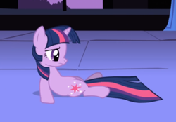 Size: 798x554 | Tagged: safe, imported from derpibooru, screencap, twilight sparkle, pony, unicorn, friendship is magic, castle of the royal pony sisters, cropped, female, lying down, on back, solo, unicorn twilight