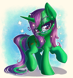 Size: 2735x2923 | Tagged: safe, artist:chaosangeldesu, imported from derpibooru, oc, oc only, oc:buggy code, pony, unicorn, eyelashes, female, glasses, looking at you, mare, raised hoof, solo