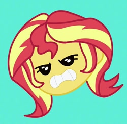 Size: 698x679 | Tagged: artist needed, safe, imported from derpibooru, sunset shimmer, equestria girls, equestria girls series, game stream, spoiler:eqg series (season 2), angry, emoji