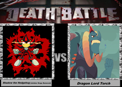 Size: 900x641 | Tagged: safe, imported from derpibooru, dragon lord torch, princess ember, dragon, chaos energy, death battle, exploitable meme, meme, misspelling, shadow the hedgehog, sonic the hedgehog (series)