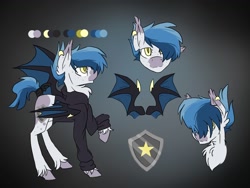 Size: 1030x776 | Tagged: safe, artist:starsketchmeh, imported from derpibooru, oc, oc only, oc:starbullet, bat pony, pony, piercing, reference sheet, solo