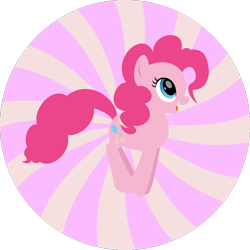 Size: 1080x1080 | Tagged: safe, artist:iknowpony, imported from derpibooru, pinkie pie, earth pony, pony, .svg available, cute, cutie mark, female, jumping, lineless, open mouth, pink, smiling, solo, vector