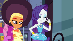 Size: 1272x712 | Tagged: safe, artist:ktd1993, imported from derpibooru, rarity, saffron masala, equestria girls, equestria girls series, street chic, spoiler:eqg series (season 2), afro, alternate hairstyle, female, lesbian, raffron, shipping