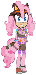 Size: 278x578 | Tagged: safe, artist:maikerutheplayer, imported from derpibooru, pinkie pie, crossover, fusion, simple background, sonic the hedgehog (series), sticks the badger, transparent background