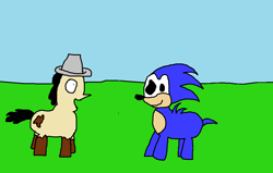 Size: 1100x700 | Tagged: safe, artist:mudlove2, imported from derpibooru, oc, oc:mudlove, pony, 1000 hours in ms paint, ms paint, ponified, sonic the hedgehog, sonic the hedgehog (series)