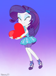 Size: 1700x2300 | Tagged: safe, artist:tabrony23, imported from derpibooru, rarity, equestria girls, equestria girls series, female, hairpin, heart, hug, rarity peplum dress, show accurate, solo