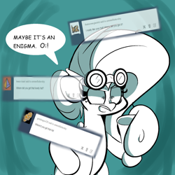 Size: 1280x1280 | Tagged: safe, artist:turtlefarminguy, imported from derpibooru, fluttershy, pony, black and white, goggles, grayscale, monochrome, ummfluttershy