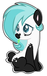 Size: 546x868 | Tagged: safe, artist:takan0, imported from derpibooru, oc, oc only, panda pony, pony, base used, female, simple background, sitting, solo, white background