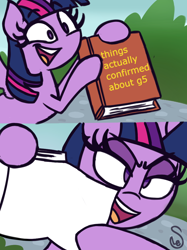 Size: 760x1015 | Tagged: safe, artist:quarium edits, edit, imported from derpibooru, twilight sparkle, alicorn, pony, 2 panel comic, blank, comic, ed edd n eddy, exploitable, exploitable meme, female, g5, meme, solo, twilight sparkle (alicorn), twilight's fact book