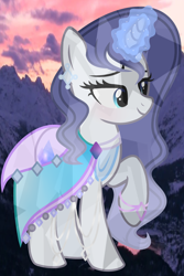 Size: 2576x3848 | Tagged: safe, artist:parisa07, imported from derpibooru, oc, oc only, oc:crystal ball gem, pony, unicorn, clothes, dress, female, magic, mare, solo