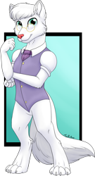 Size: 896x1660 | Tagged: safe, artist:mythpony, imported from derpibooru, oc, oc only, oc:dr. wolf, anthro, bipedal, clothes, fandom, furry, male, solo, vest