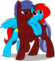 Size: 739x823 | Tagged: safe, artist:mythpony, imported from derpibooru, oc, oc only, oc:luximus, oc:solar flare, pegasus, pony, female, male, mare, simple background, stallion, transparent background