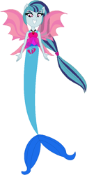 Size: 423x847 | Tagged: safe, artist:selenaede, artist:user15432, imported from derpibooru, sonata dusk, human, mermaid, equestria girls, base used, clothes, cutie mark on human, fin wings, fins, hasbro, hasbro studios, humanized, jewelry, mermaid tail, mermaidized, necklace, pendant, ponied up, pony ears, solo, species swap, winged humanization, wings