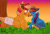 Size: 1280x867 | Tagged: safe, artist:colourstrike, imported from derpibooru, oc, oc only, oc:chrysanthos, oc:glider, pegasus, pony, bandage, black eye, blood, blushing, cheek kiss, colored ears, description is relevant, ear piercing, earring, eyes closed, female, injured wing, jewelry, kiss on the cheek, kissing, male, mare, nosebleed, oc x oc, offspring, offspring shipping, parent:big macintosh, parent:fluttershy, parent:rainbow dash, parent:soarin', parents:fluttermac, parents:soarindash, piercing, shipping, stallion, story included, straight, sunset, torn ear, wide eyes