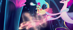 Size: 1280x533 | Tagged: safe, imported from derpibooru, screencap, princess skystar, queen novo, pony, seapony (g4), my little pony: the movie, duo, excited, female, magic, mare, mother and daughter, queen novo's orb, underwater