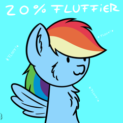 Size: 3000x3000 | Tagged: safe, artist:maneingreen, imported from derpibooru, rainbow dash, pegasus, pony, cheek fluff, chest fluff, ear fluff, female, fluffy, maximum overfloof, solo