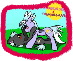 Size: 608x508 | Tagged: safe, artist:kev-darkhood, edit, imported from derpibooru, cloudchaser, thunderlane, pony, female, male, shipping, straight, thunderchaser