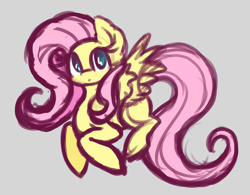 Size: 2774x2162 | Tagged: safe, artist:skeolan, imported from derpibooru, fluttershy, pegasus, pony, cute, female, gray background, mare, missing cutie mark, no pupils, shyabetes, simple background, sketch, solo