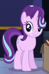 Size: 720x1077 | Tagged: safe, imported from derpibooru, screencap, starlight glimmer, pony, unicorn, to where and back again, cropped, cute, cutie mark, female, glimmerbetes, hair over one eye, low res image, mare, smiling, solo