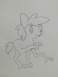 Size: 1536x2048 | Tagged: safe, artist:tjpones, imported from derpibooru, oc, oc only, oc:tjpones, earth pony, pony, abomination, cursed image, cyriak, hand, male, not salmon, simple background, solo, stallion, traditional art, wat