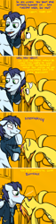 Size: 800x3171 | Tagged: safe, artist:captainhoers, imported from derpibooru, soarin', spitfire, pony, firestarter spitfire, beard, blushing, boop, comic, facial hair, female, male, neigh, noseboop, nuzzling, rearing, shipping, smiling, smirk, soarinfire, straight