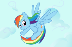 Size: 11400x7483 | Tagged: safe, artist:mazli, imported from derpibooru, rainbow dash, pony, absurd resolution, cloud, female, flying, sky, solo, vector