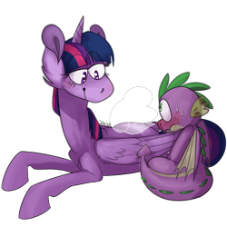 Size: 1200x1200 | Tagged: safe, artist:2k.bugbytes, imported from derpibooru, spike, twilight sparkle, alicorn, pony, female, male, shipping, somewhat-implied twispike, straight, twilight sparkle (alicorn), twispike