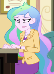 Size: 600x830 | Tagged: safe, imported from derpibooru, screencap, princess celestia, equestria girls, equestria girls series, schedule swap, spoiler:eqg series (season 2), celestia's office, cropped, female, principal celestia, solo