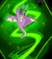 Size: 836x955 | Tagged: safe, artist:aurumnarts, imported from derpibooru, spike, dragon, airborne, baby, baby dragon, best dragon, cute, diabetes, eyebrows, feet, feet up, fist in the air, foot focus, sharp teeth, solo, spikabetes, teeth, winged spike, wings