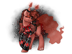 Size: 2048x1536 | Tagged: safe, artist:melonseed11, imported from derpibooru, oc, oc only, original species, pony, scented pony, female, mare, one eye closed, plaid shirt, solo, tongue out, wink