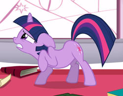 Size: 1000x781 | Tagged: safe, imported from derpibooru, screencap, twilight sparkle, pony, unicorn, the crystal empire, cropped, female, floppy ears, nervous, raised hoof, unicorn twilight