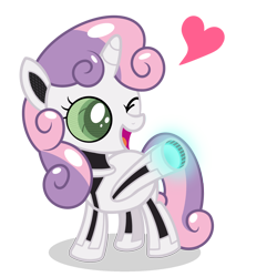 Size: 2500x2500 | Tagged: safe, artist:pizzamovies, imported from derpibooru, sweetie belle, pony, robot, robot pony, unicorn, colored pupils, cute, diasweetes, female, filly, floating heart, heart, mare, one eye closed, open mouth, raised hoof, simple background, smiling, solo, sweetie bot, transparent background, underhoof, waving, wink